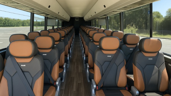 pomona 54 passenger charter bus inside