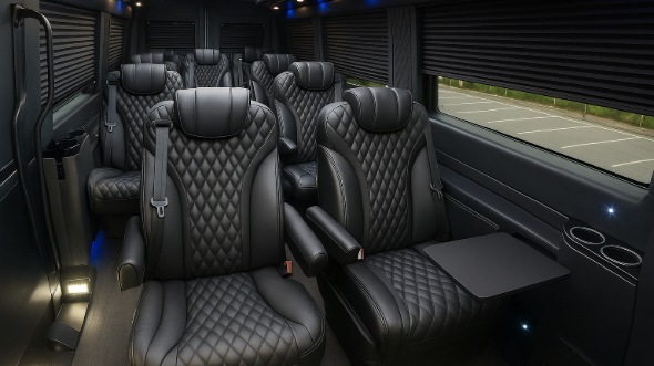 pomona sprinter van with driver inside